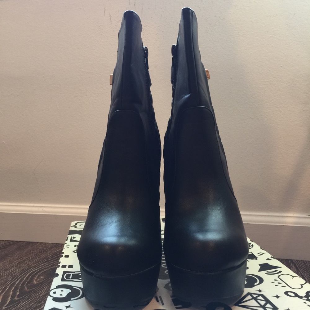 BAMBOO black heels boots size 9 - Picture 2 of 8